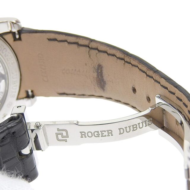 【ROGER DUBUIS】ロジェ・デュブイ エクスカリバー42 DBEX0443 ステンレススチール×レザー 黒 自動巻き スモールセコンド メンズ シルバー文字盤 腕時計