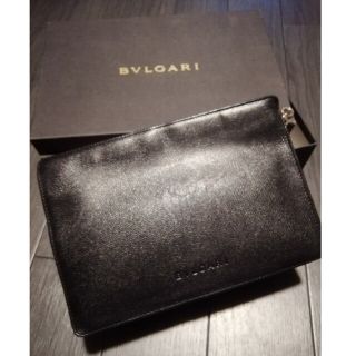 ブルガリ(BVLGARI)のBVLGARI ブルガリ セカンドバッグ　カーフ レザー ブラック　顧客限定(セカンドバッグ/クラッチバッグ)