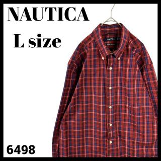 NAUTICA - NAUTICA ノーティカ チェック柄 長袖ボタンダウンシャツ 赤
