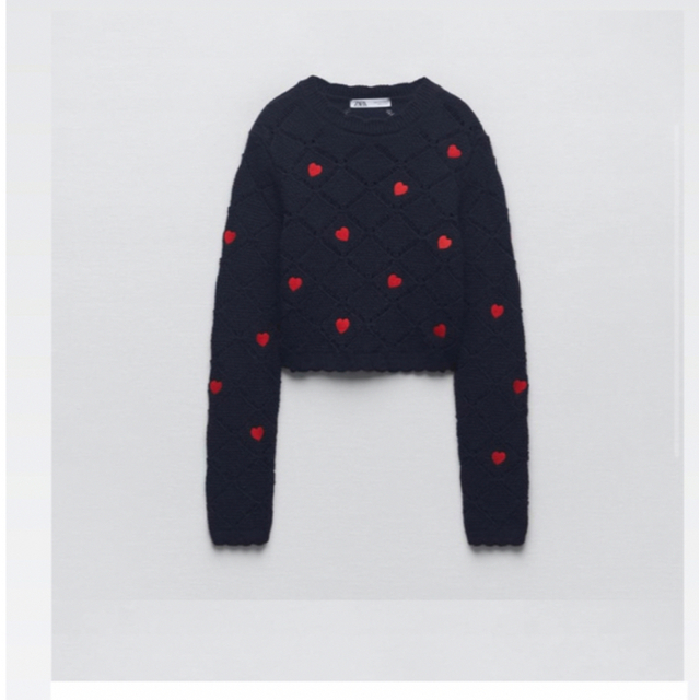zara ザラ オープンニットハートセーター - ニット/セーター