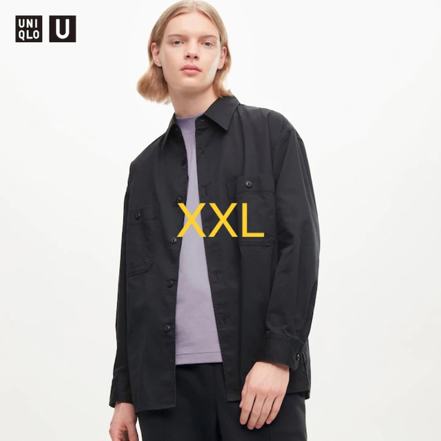 UNIQLO(ユニクロ)の【超美品】ユニクロU オーバーサイズワークシャツ DARK GRAY XXL メンズのトップス(シャツ)の商品写真