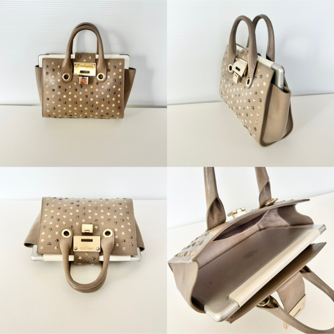 ☆JIMMY CHOO ジミーチュウ☆ライリー S ハンドバッグ グレージュ