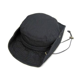 帽子 アウトドア キッズサイズ 子供 男女兼用　サファリハット 54㎝　ブラック(帽子)