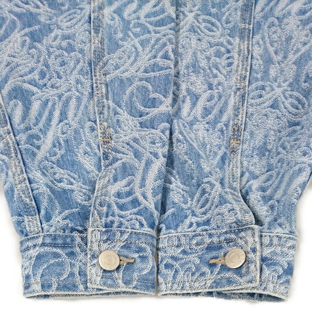 SUPREME シュプリーム 22AW Script Jacquard Denim Trucker Jacket スカリプト ジャガード Gジャン デニムジャケット S 正規品 / 30301