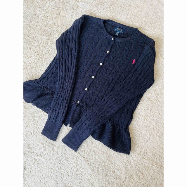 POLO RALPH LAUREN(ポロラルフローレン)の美品　ポロ　ラルフローレン　カーディガン　ボレロ　ニット　ケーブル　人気　完売 レディースのトップス(カーディガン)の商品写真