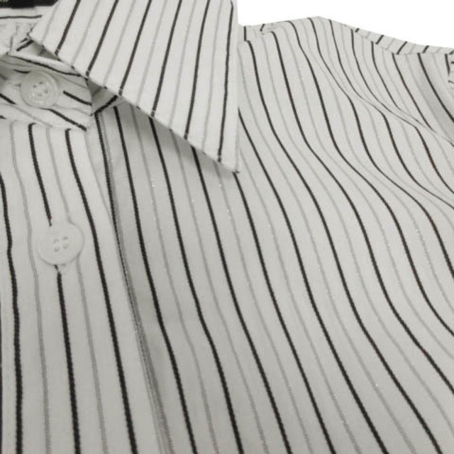 COUP DE CHANCE(クードシャンス)のクードシャンス シャツ 七分袖 日本製 ストライプ 白 黒 シルバー 38 レディースのトップス(その他)の商品写真