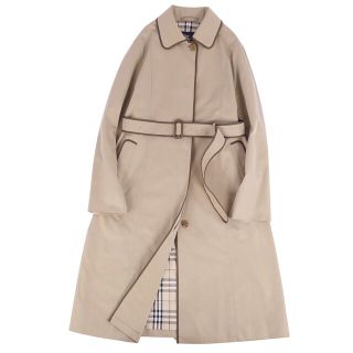 バーバリー(BURBERRY)の美品 バーバリー ロンドン BURBERRY LONDON コート ステンカラーコート バルマカーンコート 裏チェック ベルト付き アウター レディース 11(M相当) カーキベージュ(その他)