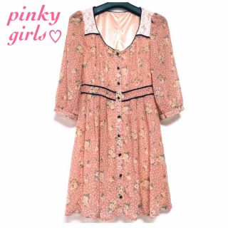 ロディスポット(LODISPOTTO)の★美品★可愛い♡ピンキーガールズpinkygirls小花柄ワンピース(ひざ丈ワンピース)