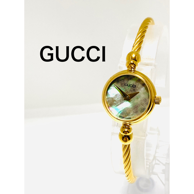 箱付き】極美品 GUCCI グッチ バングル 電池新品 レディース腕時計