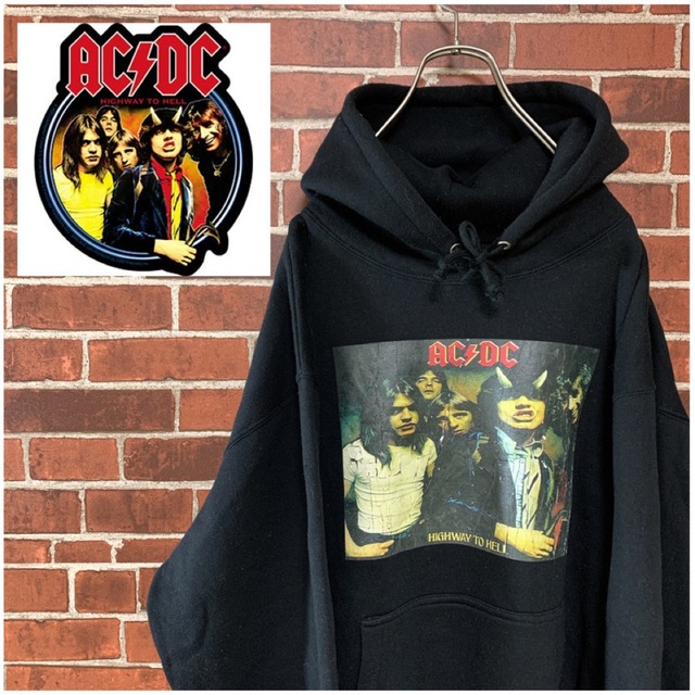 希少】United Athle AC/DC デカプリントパーカー フーディ L 希少】United Athle AC/DC デカプリントパーカー フーディ L