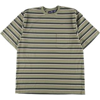古着 puritan ボーダーポケットTシャツ メンズXL /eaa319800(Tシャツ/カットソー(半袖/袖なし))