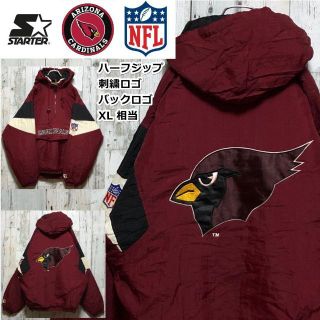 スターター(STARTER)のスターター×NFLカージナルス ハーフジップ 刺繍 XL 中綿ナイロンジャケット(ブルゾン)