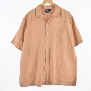 ラルフローレン(Ralph Lauren)の古着 ラルフローレン Ralph Lauren POLO by Ralph Lauren CALDWELL 半袖 オープンカラー リネン×シルクシャツ メンズXL /eaa316825(シャツ)