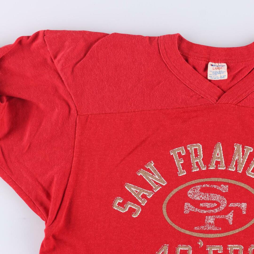 Champion(チャンピオン)の古着 80年代 チャンピオン Champion トリコタグ NFL SAN FRANCISCO 49ERS サンフランシスコフォーティナイナーズ ゲームシャツ レプリカユニフォーム USA製 メンズM ヴィンテージ /eaa321429 メンズのトップス(Tシャツ/カットソー(半袖/袖なし))の商品写真