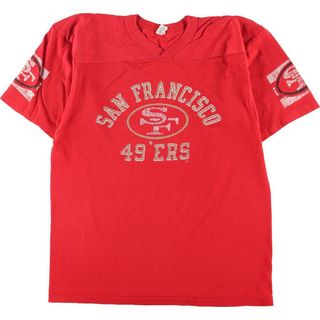 チャンピオン(Champion)の古着 80年代 チャンピオン Champion トリコタグ NFL SAN FRANCISCO 49ERS サンフランシスコフォーティナイナーズ ゲームシャツ レプリカユニフォーム USA製 メンズM ヴィンテージ /eaa321429(Tシャツ/カットソー(半袖/袖なし))