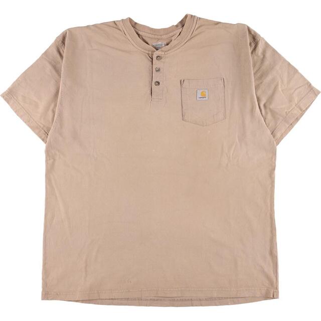 カーハート Carhartt ヘンリーネック 半袖 ワンポイントロゴポケットTシャツ メンズXXL /eaa321081