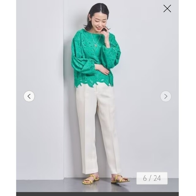 UNITED ARROWS(ユナイテッドアローズ)のUNITED ARROWS★ストレート パンツ★ホワイト レディースのパンツ(カジュアルパンツ)の商品写真