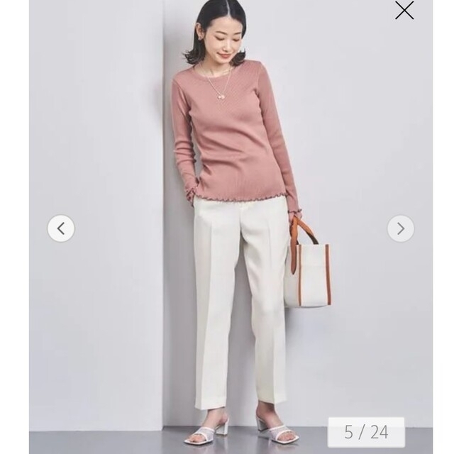 UNITED ARROWS(ユナイテッドアローズ)のUNITED ARROWS★ストレート パンツ★ホワイト レディースのパンツ(カジュアルパンツ)の商品写真