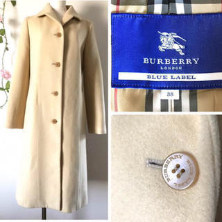 バーバリー(BURBERRY)のBURBERRY LONDON ブルー レーベル カシミヤ混紡 ウールのコート(ロングコート)