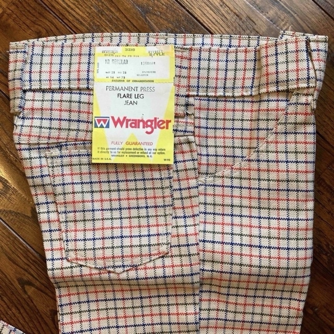 Wrangler(ラングラー)の希少レア！70s USA製 ラングラー チェック柄 フレアパンツ デッドストック キッズ/ベビー/マタニティのキッズ服男の子用(90cm~)(パンツ/スパッツ)の商品写真