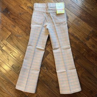 ラングラー(Wrangler)の希少レア！70s USA製 ラングラー チェック柄 フレアパンツ デッドストック(パンツ/スパッツ)