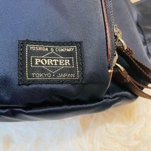 極美品*PORTER ボディー ウエストバッグ ポーチ ネイビー 財布 大容量