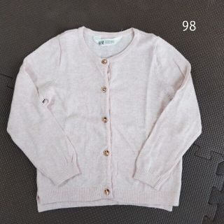 エイチアンドエム(H&M)の98 コットンカーディガン 薄ピンク(カーディガン)