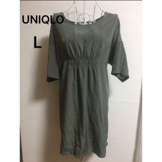 UNIQLO - UNIQLO  ユニクロ　ペールグレー サテンチュニック  L