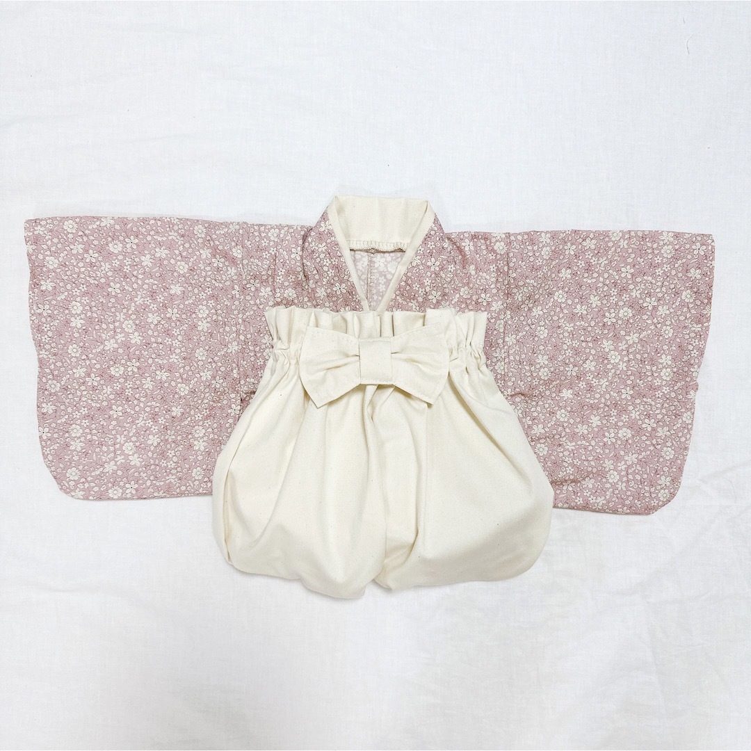 新しい到着 ベビー袴 ハンドメイド 80〜100 百日祝い 袴ロンパース