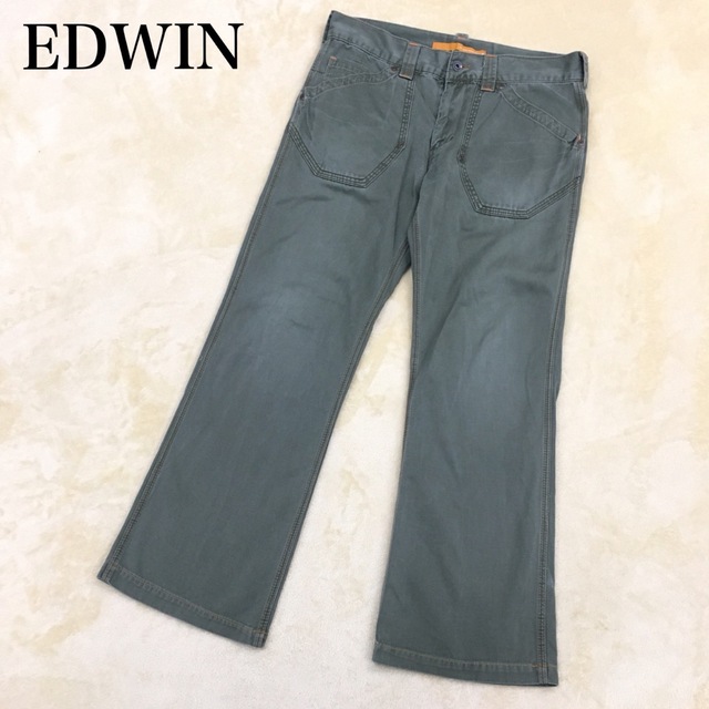 EDWIN XV ワークパンツ Lサイズ シンチバック カーキグリーン
