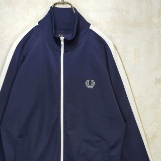 フレッドペリー(FRED PERRY)の【人気カラー】フレッドペリー L トラックジャケット ネイビー 紺 ホワイト 白(ジャージ)