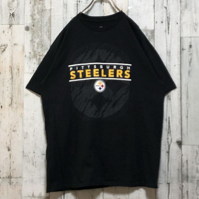 Majestic(マジェスティック)のMajestic × NFLスティーラーズ 両面ビッグプリント 黒 L Tシャツ メンズのトップス(Tシャツ/カットソー(半袖/袖なし))の商品写真