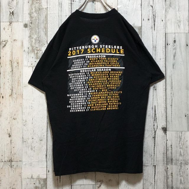 Majestic(マジェスティック)のMajestic × NFLスティーラーズ 両面ビッグプリント 黒 L Tシャツ メンズのトップス(Tシャツ/カットソー(半袖/袖なし))の商品写真