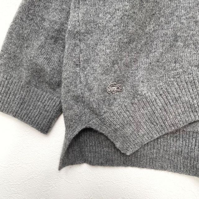 【繊維の宝石】ラコステ カシミヤ混 ワンポイント ワニロゴ ニットセーター 38ひなの古着