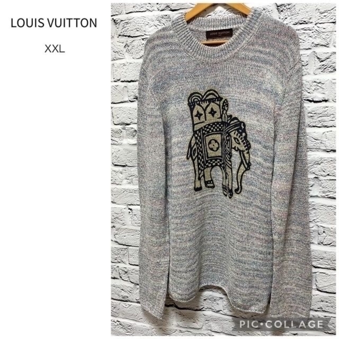 未使用2XL】LOUIS VUITTONエレファントプリントコットンセーター | www