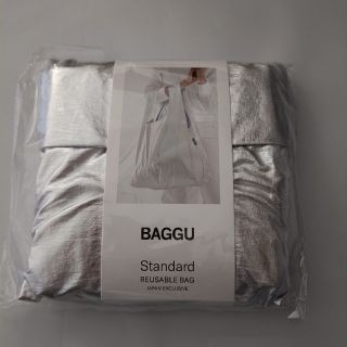 バグゥ(BAGGU)のBAGGUバグー STANDARD スタンダード　メタリック　シルバー(エコバッグ)