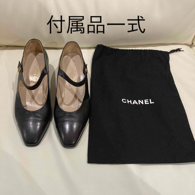 CHANEL(シャネル)のCHANEL 美品　メリージェーン　36 1/2 黒　ローファー　ココボタン レディースの靴/シューズ(ローファー/革靴)の商品写真