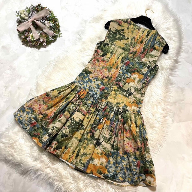 美品✨RED VALENTINO スパンコールノースリーブワンピース