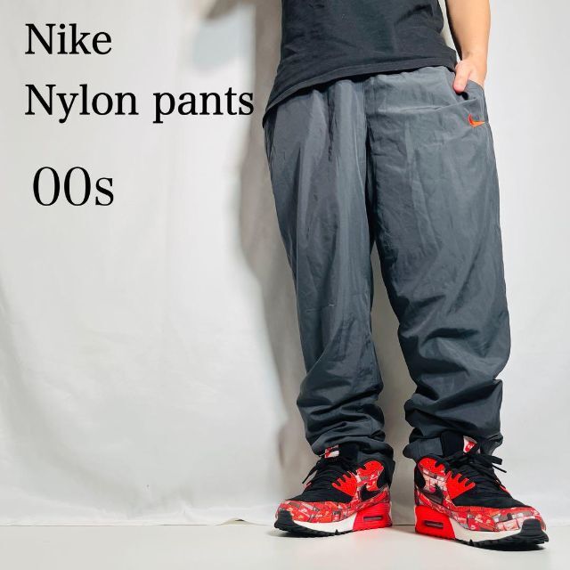 NIKE - 【Nike】00sナイキオレンジナイロンパンツ 古着ストリートXL