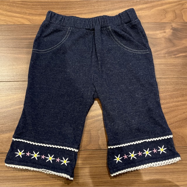 花柄刺繍裾レースハーフパンツ キッズ/ベビー/マタニティのキッズ服女の子用(90cm~)(パンツ/スパッツ)の商品写真