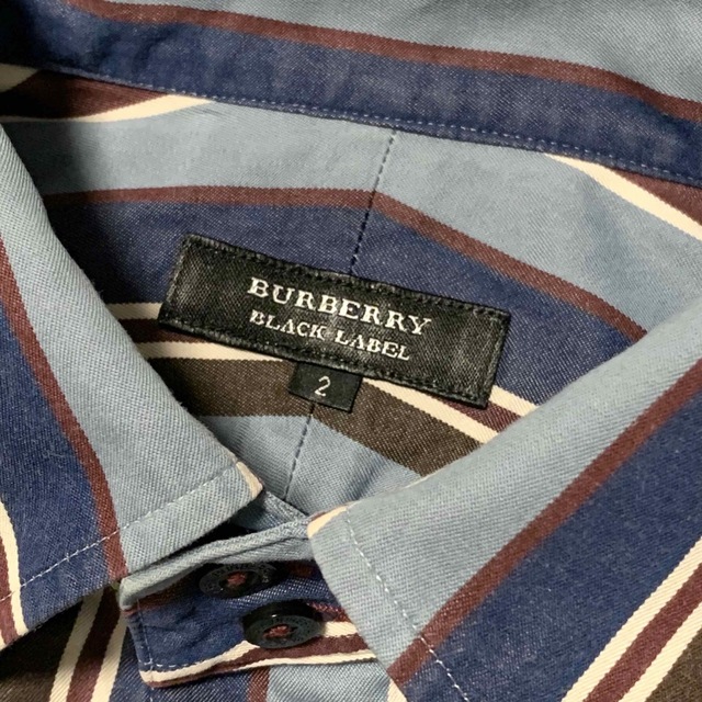 BURBERRY BLACK LABEL(バーバリーブラックレーベル)のバーバリーブラックレーベル　マルチストライプBD長袖シャツ2 メンズのトップス(シャツ)の商品写真