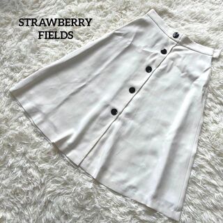 ストロベリーフィールズ(STRAWBERRY-FIELDS)のSTRAWBERRY FIELDS ストロベリーフィールズ　スカート　ホワイト(ひざ丈スカート)