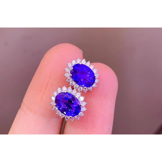 Worldstoneのピアス⭐天然タンザナイト ダイヤ  ピアス k18 2.9ct