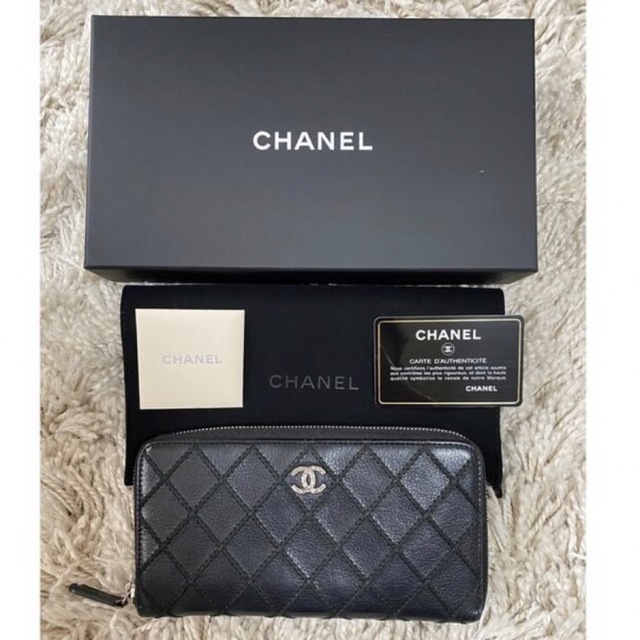 CHANEL ラウンドファスナー 長財布 ワイドストレッチ マトラッセ