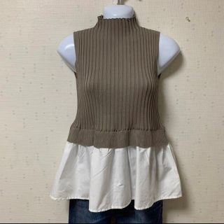 アナップ(ANAP)のANAP   ノースリーブ ニット コンビ トップス (F) アナップ(カットソー(半袖/袖なし))