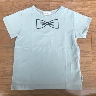 ベベ(BeBe)のバースデイパーティー　蝶ネクタイプリント　半袖Tシャツ　100エメラルドグリーン(Tシャツ/カットソー)