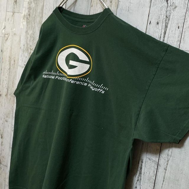 Majestic×NFLグリーンベイ・パッカーズ ビッグロゴ 緑2XL Tシャツ