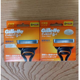 ジレット(Gillette)の【パッケージにシール跡有】ジレット フュージョン 5＋1 替刃8個入 合計16個(その他)