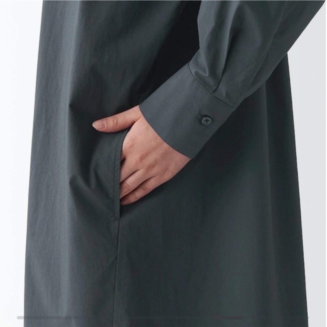 MUJI (無印良品)(ムジルシリョウヒン)の高密度織り長袖ワンピース レディースのワンピース(ひざ丈ワンピース)の商品写真