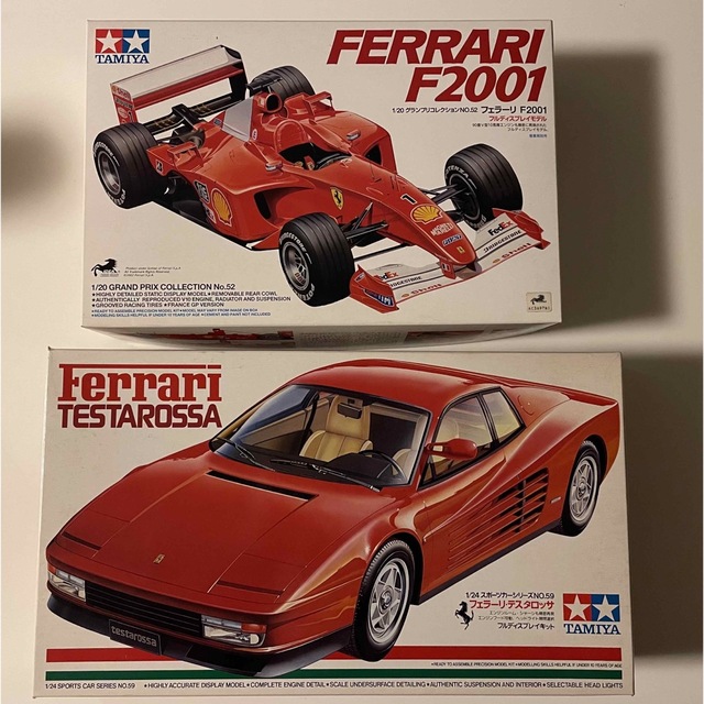 Ferrari(フェラーリ)のタミヤ　プラモデル　フェラーリF2001／フェラーリ・テスタロッサ　２点セット エンタメ/ホビーのおもちゃ/ぬいぐるみ(模型/プラモデル)の商品写真